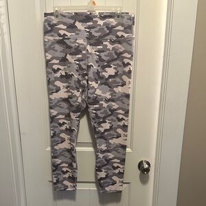 Fabletics Women's Camouflage Leggings - Gray and Pink